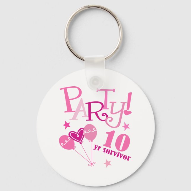 Llavero Superviviente del cáncer de mama 10 años (Anverso)