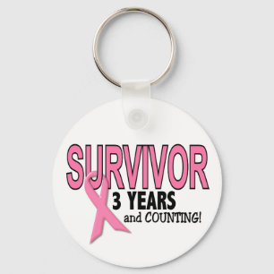 Llavero SUPERVIVIENTE del CÁNCER de PECHO 3 años y cuent