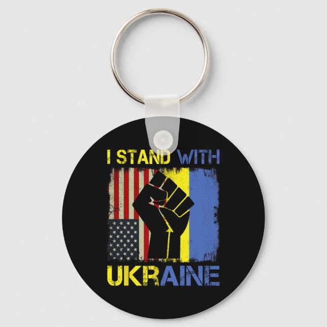 Llavero Support Ukraine I Stand With Ukraine Ukrainian Fla (Anverso)