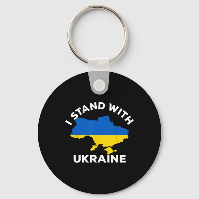 Llavero Support Ukraine I Stand With Ukraine Ukrainian Map (Anverso)