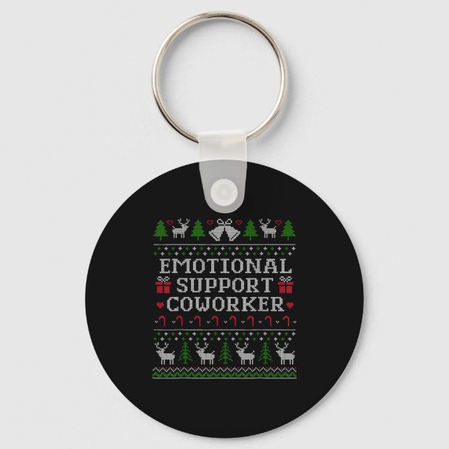 Llavero Suprt Coworker Retro Ugly Christmas Saying Quote  (Anverso)