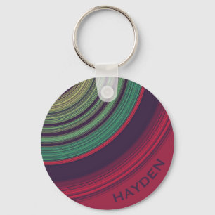Llavero Surcos de registro abstractos retro geniales perso
