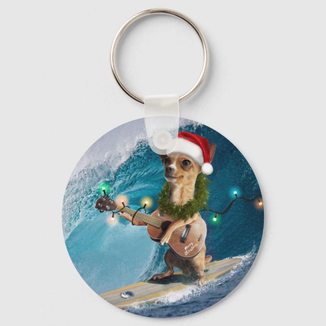 Llavero Surf Chihuahua navidades (Anverso)