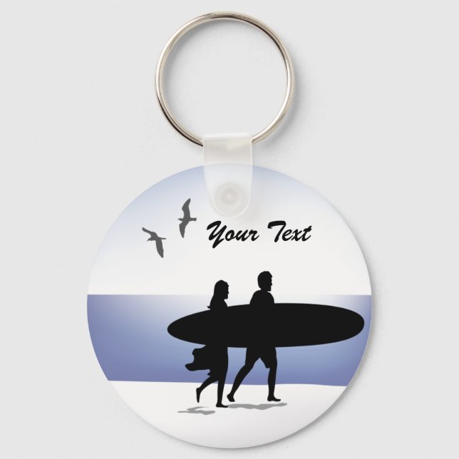 Llavero Surf Couple on the Beach Keychain (Anverso)