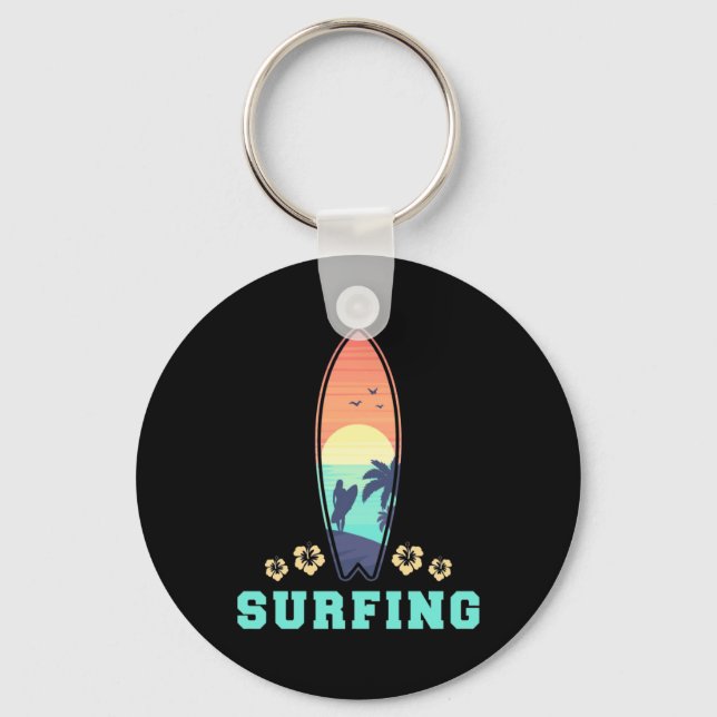 Llavero Surf Y Flor (Anverso)