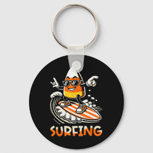 Llavero Surfing Candy Corn Funny Halloween Design