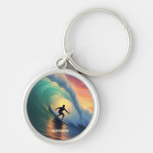 Llavero Surfing de nombre personalizado