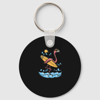 Llavero Surfing Flamingo Good Vibes Are Beach Vibes Premiu