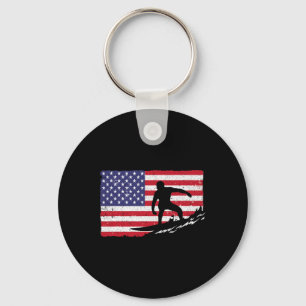Llavero Surfing para hombres mujeres 4 de julio bandera am