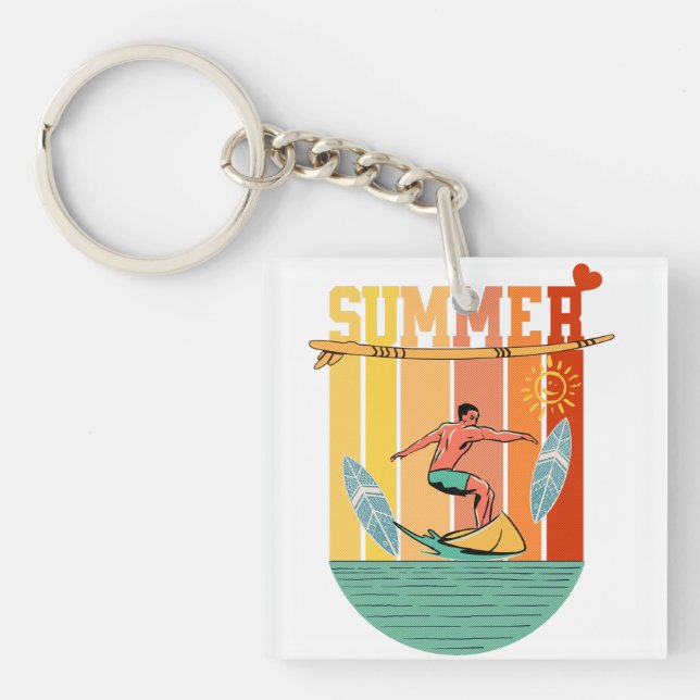 Llavero Surfing Retro Vintage (Frente)