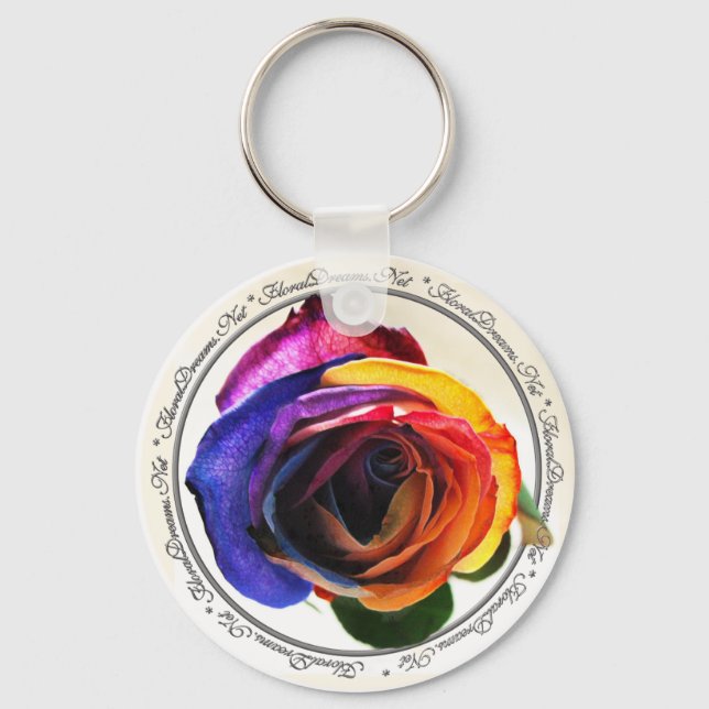 Llavero Surfing the Rainbow Rosa Keychain (Anverso)