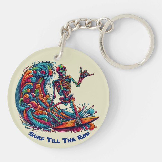Llavero Surfista del Skeleton colorido (Atrás)