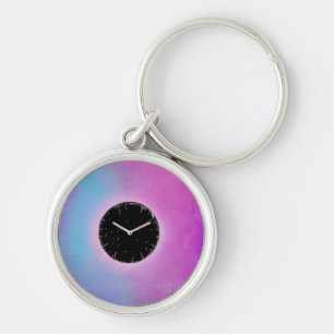 Llavero Surreal Black Clock Face