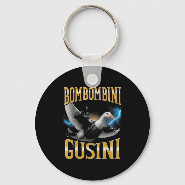 Llavero Surreal italiano Brainrot Meme Bombombini Gusini F (Anverso)