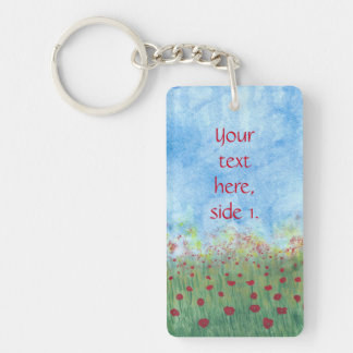 Llavero Sus palabras Red Poppies Keychain