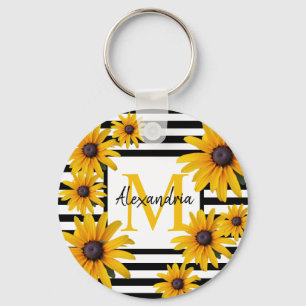 Llavero Susan Monogram Black Stripe de Ojo Negro Amarillo