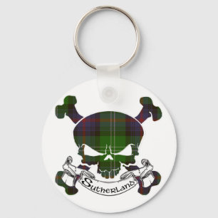 Llavero Sutherland Tartan Skull