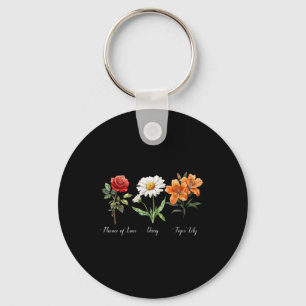 Llavero Sutil Floral Anti Trump Flor De Amor Margarita Tig