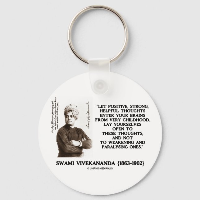 Llavero Swami Vivekananda Positivo Pensamientos Fuertes Út (Anverso)