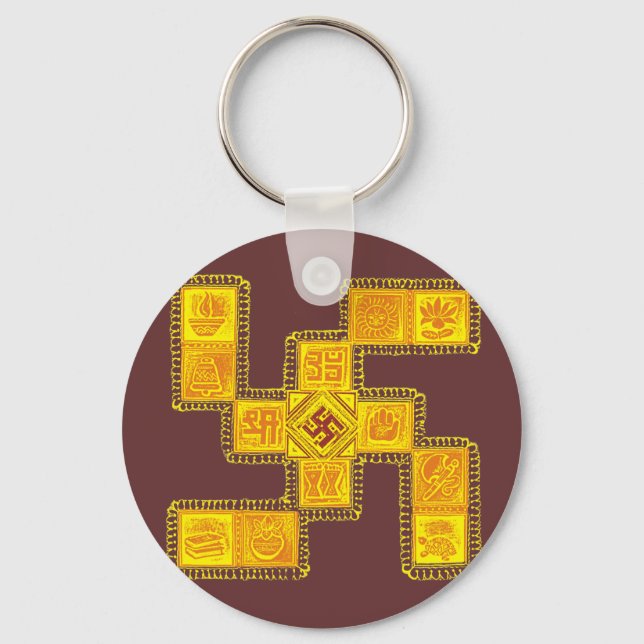 Llavero Swastika tradicional india (Anverso)