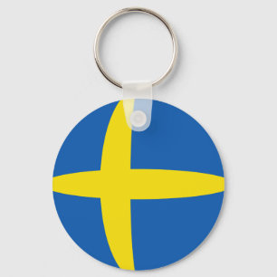 Llavero Sweden Fisheye Flag Keychain