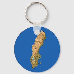 Llavero Sweden Map Keychain
