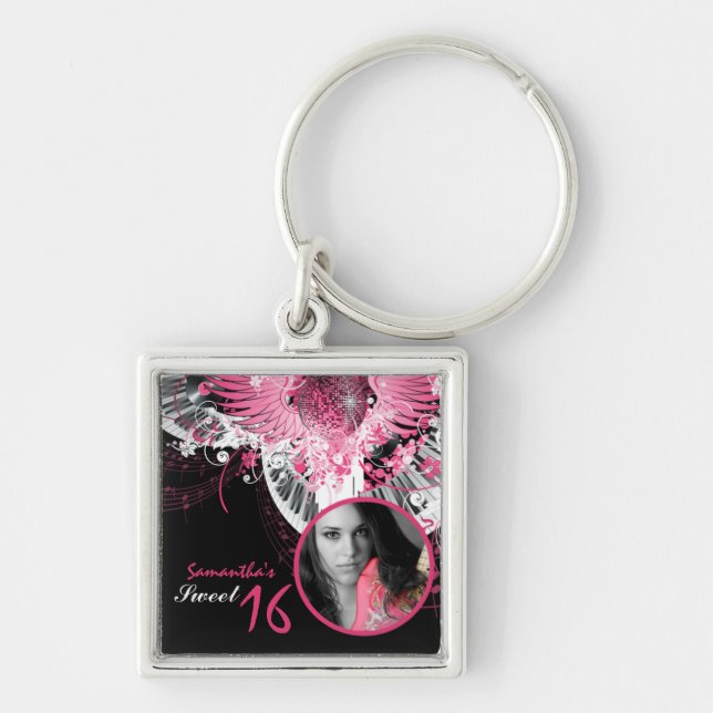 Llavero Sweet 16 Dance Music Disco Ball Piano Key Chain (Frente)