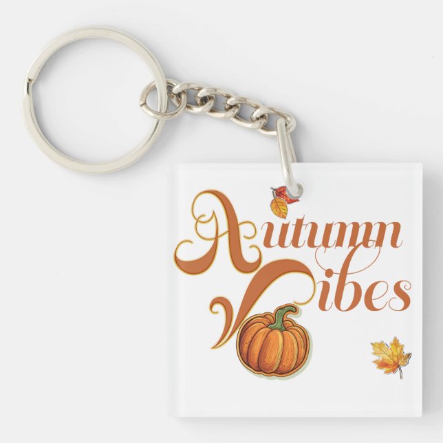 Llavero Sweet Autumn Vibes Trendy Thankding (Frente)