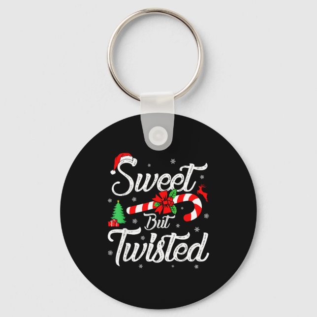 Llavero Sweet But Twisted Funny Christmas Candy Cane Xmas  (Anverso)