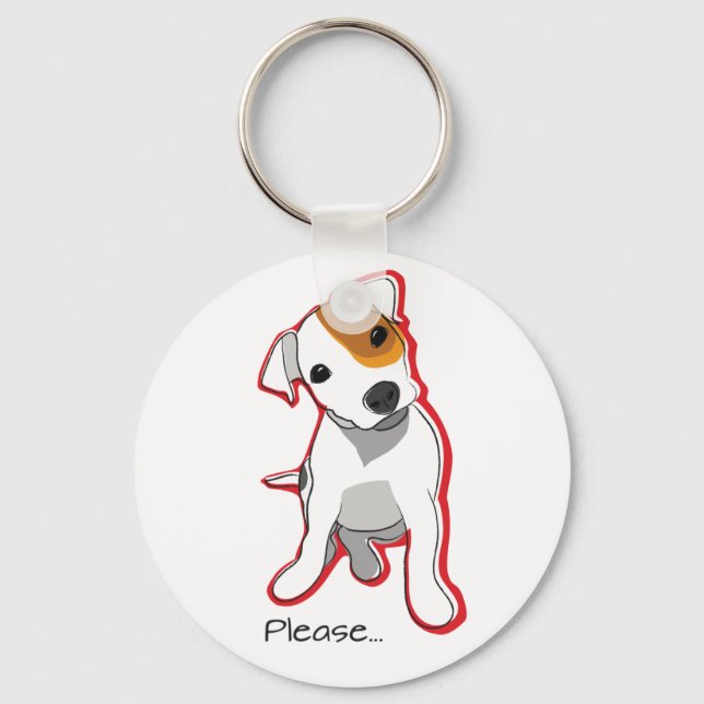 Llavero Sweet Jack Russell Puppy "Please" Keychain (Anverso)
