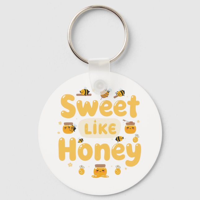 Llavero "Sweet Like Honey" Kawaii Pun (Anverso)