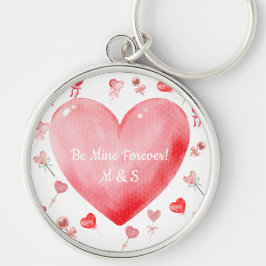 Llavero Sweet Watercolor Heart Valentine Keychain