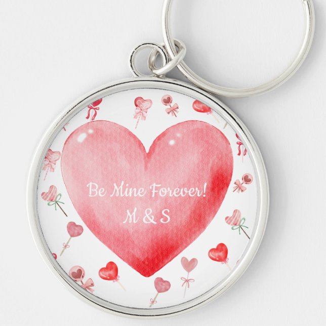 Llavero Sweet Watercolor Heart Valentine Keychain (Frente)