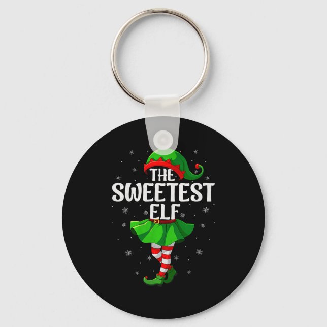 Llavero Sweetest Elf Christmas Girls Women Elf Squad Xmas  (Anverso)