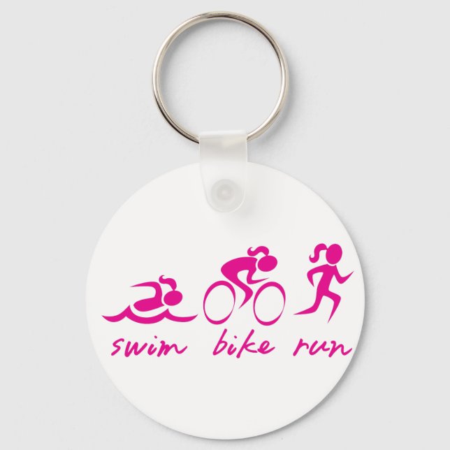 Llavero Swim Bike Run Tri Chica (Anverso)