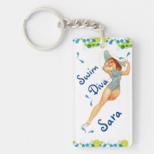 Swim Diva Photo Keychain