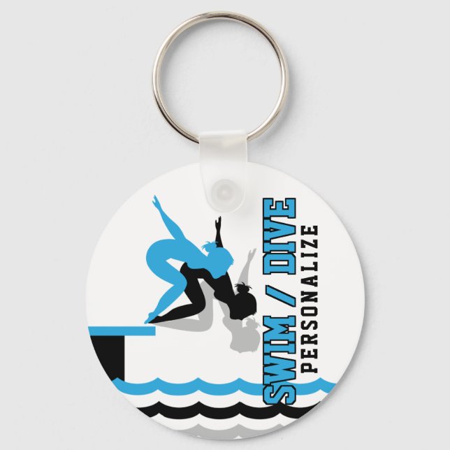 Llavero Swim Dive Team - Baby Blueand Black (Anverso)