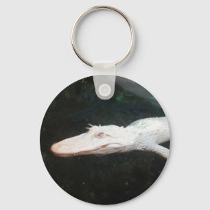 Llavero Swimming albino alligator color photograph