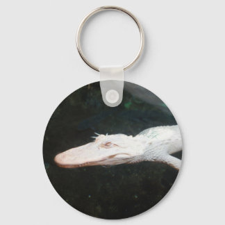 Llavero Swimming albino alligator color photograph
