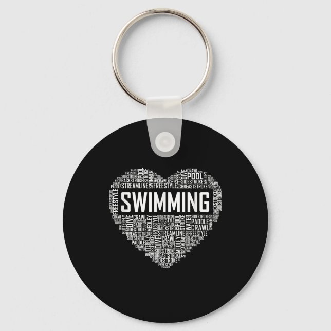 Llavero Swimming Heart Coach Swimmer Gift Swift Lover Rega (Anverso)