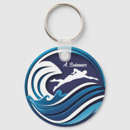 Llavero Swimming logo #2 Personalize with name