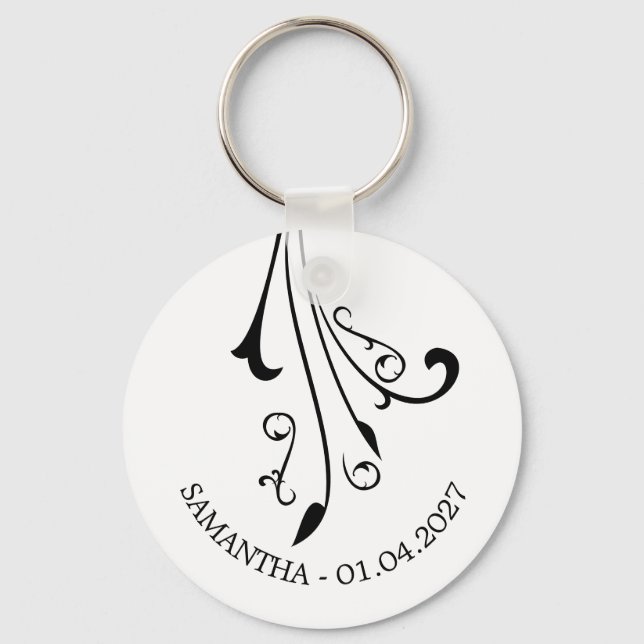 Llavero Swirl Elegant Ornament Horror Black Gothic (Anverso)