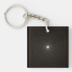 Llavero Swirl negro y blanco con gradación de Tan