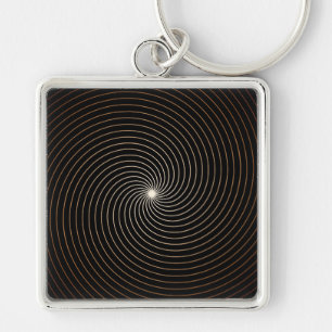 Llavero Swirl negro y blanco con gradación de Tan