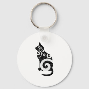 Llavero Swirly Cat Black