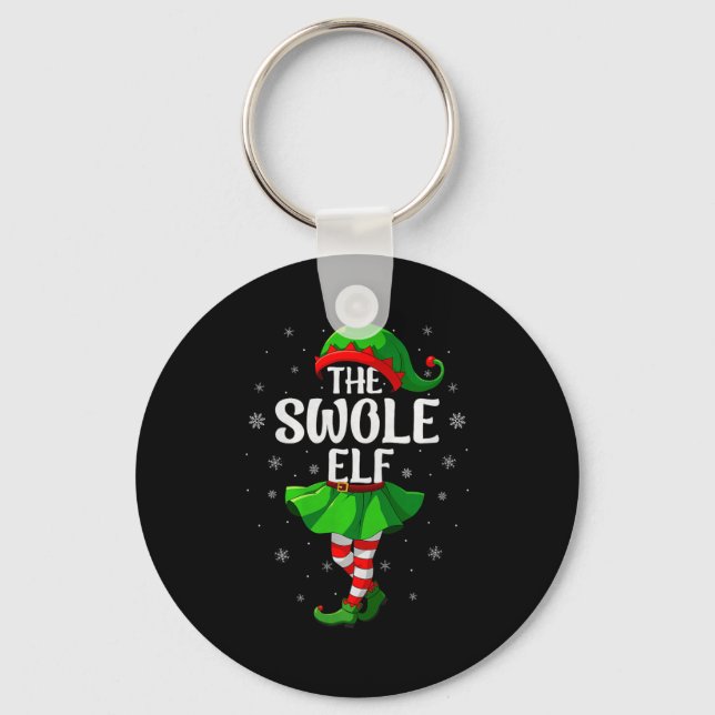 Llavero Swole Elf Christmas Girls Women Elf Squad Xmas Fam (Anverso)