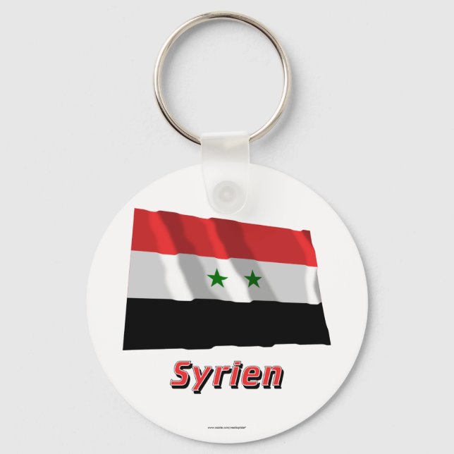 Llavero Syrien Fliegende Flagge mit Namen (Anverso)