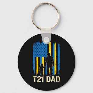 Llavero T21 papá silueta bandera americana síndrome de dow