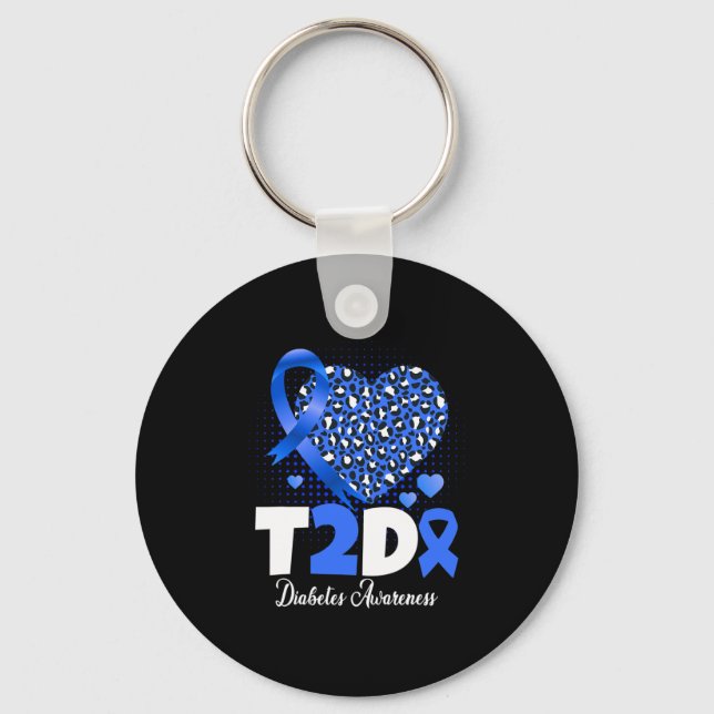 Llavero T2D Diabetic Dad Mom Heart-2 Diabetes Awarene (Anverso)