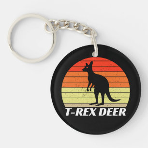 Llavero T-Rex Deer Tyrannosaurus Kangaroo - Retro Sunset